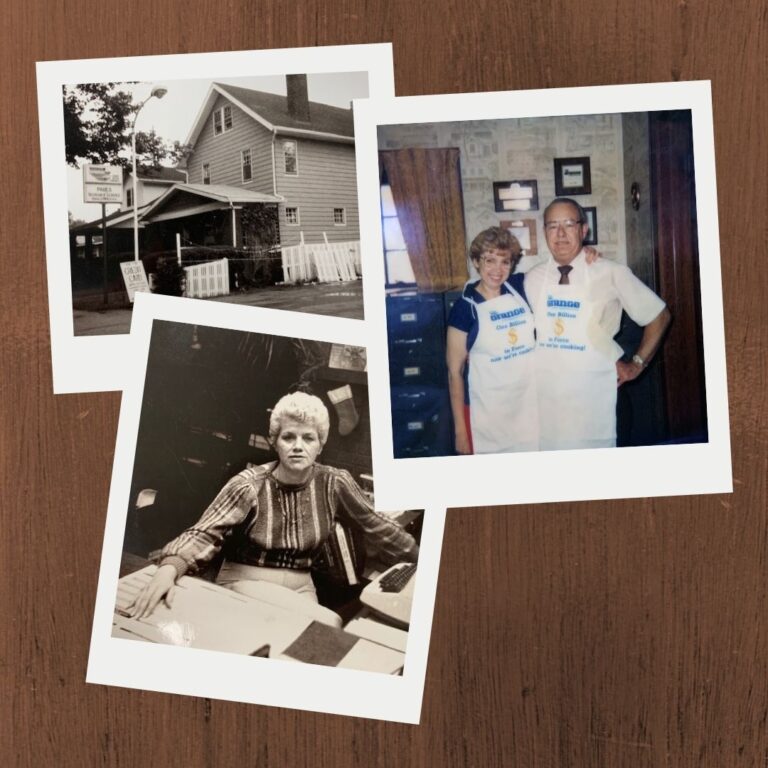 Pictures of insurance agents smiling at the camera while working